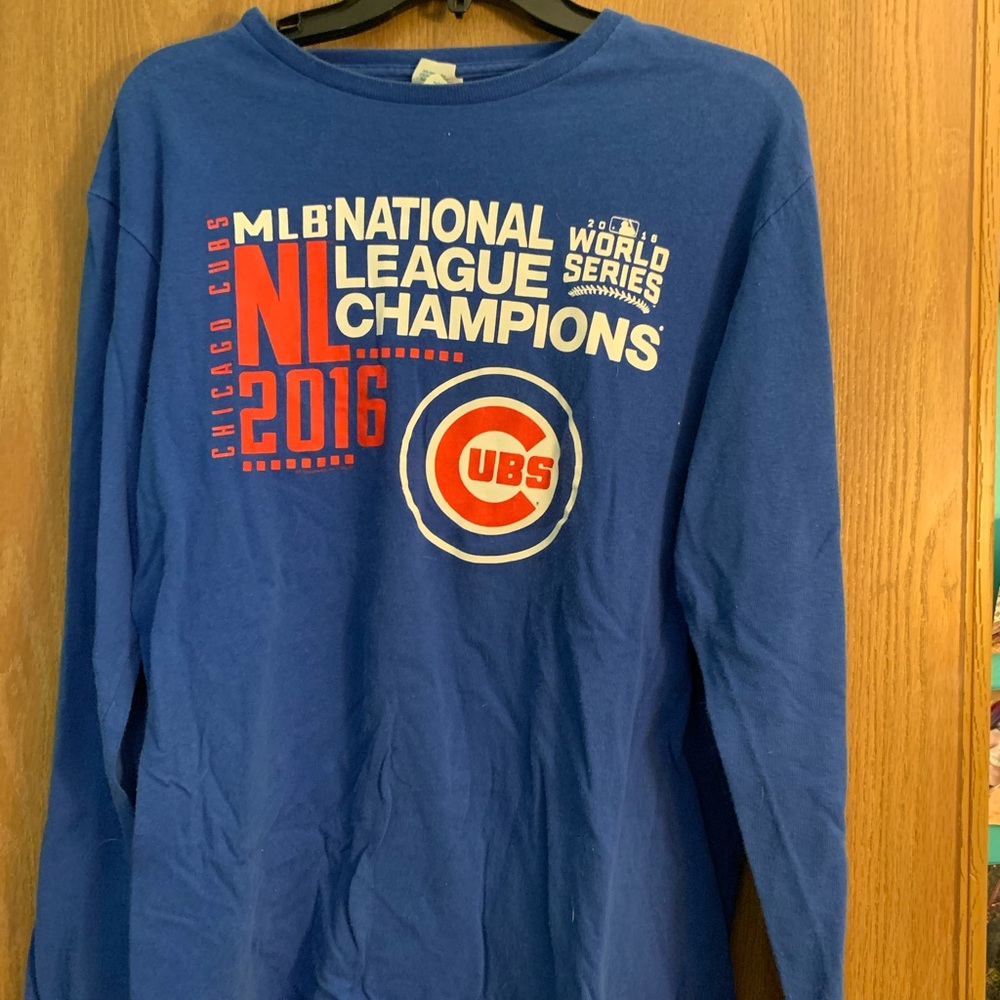 cubs 2016 long sleeved blue world series championship shirt
